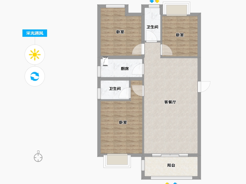 福建省-宁德市-鼎丰公馆-83.00-户型库-采光通风