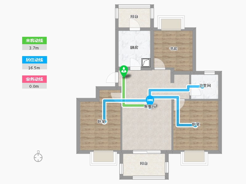 江苏省-无锡市-融创枫丹御园-71.00-户型库-动静线