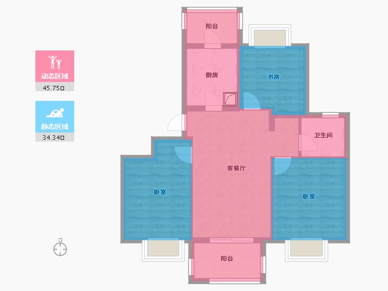 江苏省-无锡市-融创枫丹御园-71.00-户型库-动静分区