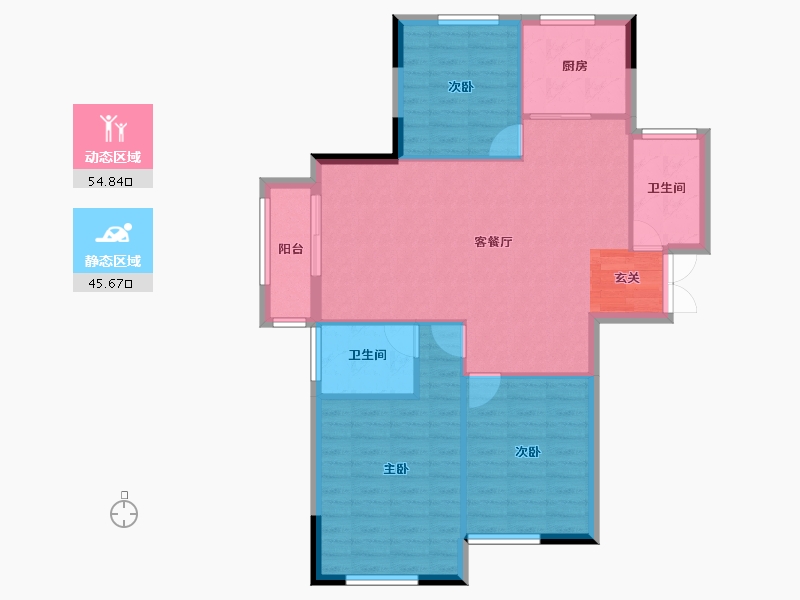 辽宁省-抚顺市-佳源巴黎都市-92.11-户型库-动静分区