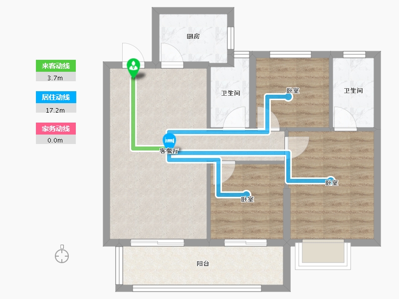 福建省-宁德市-鼎丰公馆-70.00-户型库-动静线