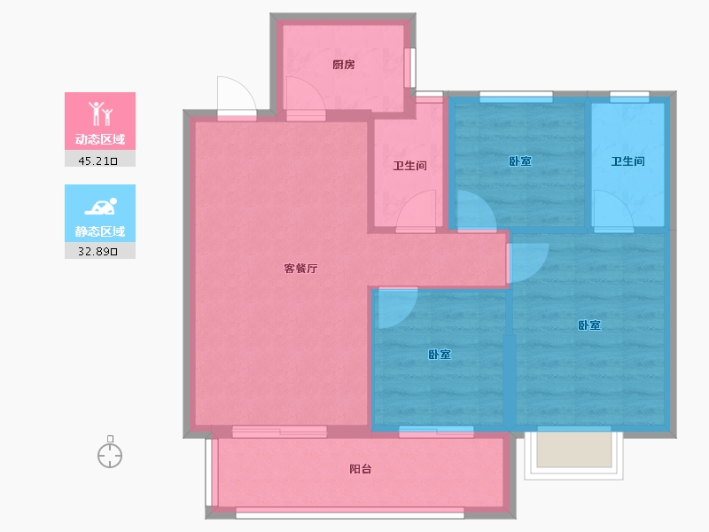 福建省-宁德市-鼎丰公馆-70.00-户型库-动静分区