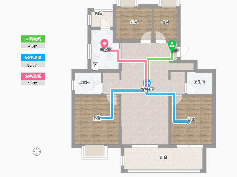 江苏省-无锡市-融创枫丹御园-86.00-户型库-动静线