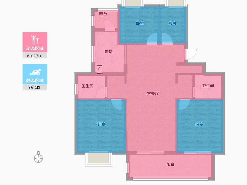 江苏省-无锡市-融创枫丹御园-86.00-户型库-动静分区