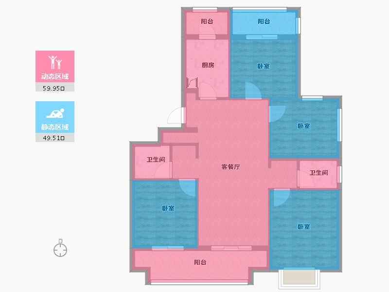 江苏省-无锡市-融创枫丹御园-98.00-户型库-动静分区