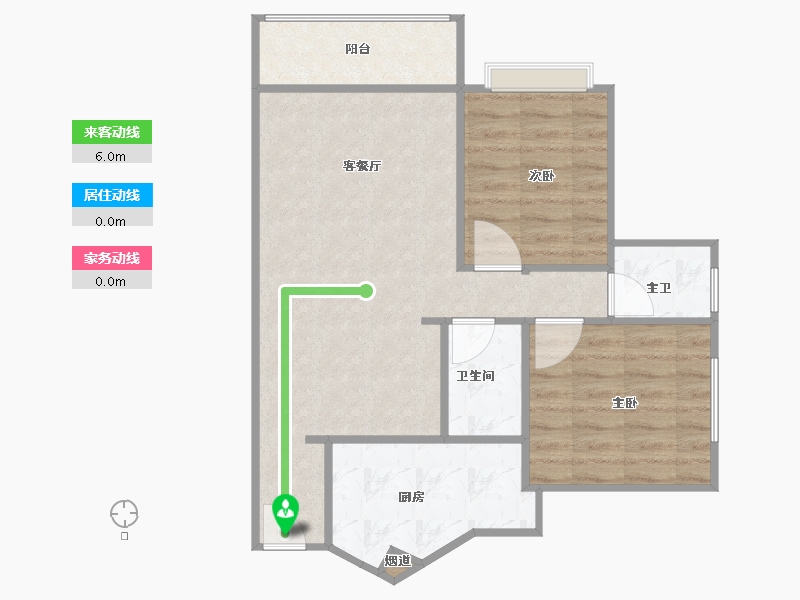 浙江省-杭州市-未知小区-63.96-户型库-动静线