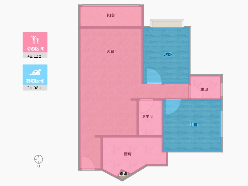 浙江省-杭州市-未知小区-63.96-户型库-动静分区