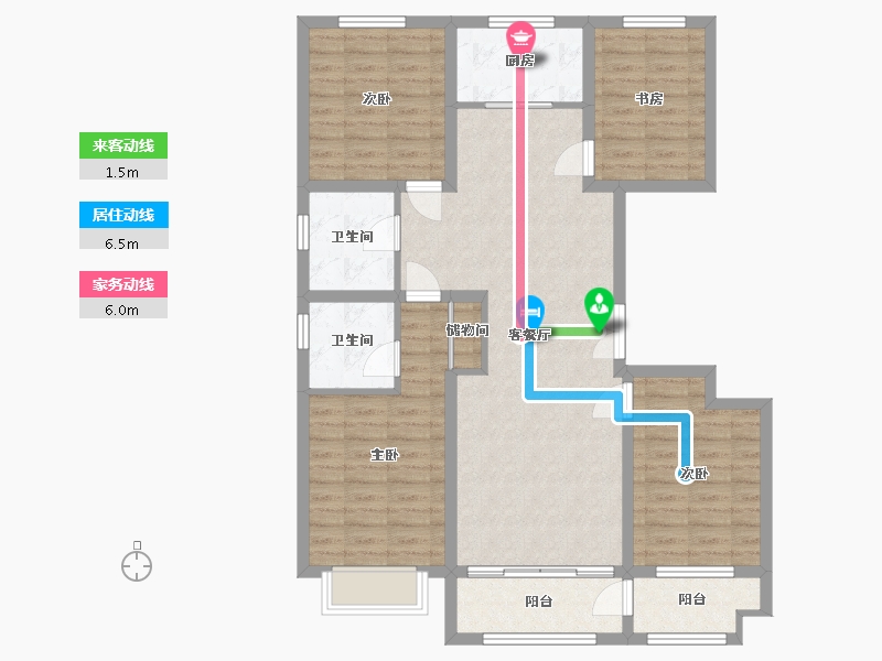 山东省-潍坊市-金砖城玺园-105.58-户型库-动静线