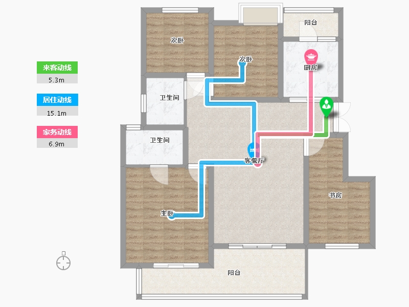 贵州省-黔西南布依族苗族自治州-飞洋华府龙岸-120.00-户型库-动静线