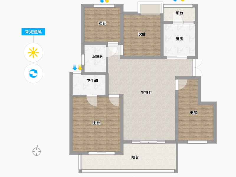 贵州省-黔西南布依族苗族自治州-飞洋华府龙岸-120.00-户型库-采光通风