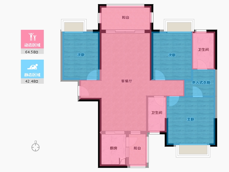 广东省-湛江市-碧海金岸-95.95-户型库-动静分区