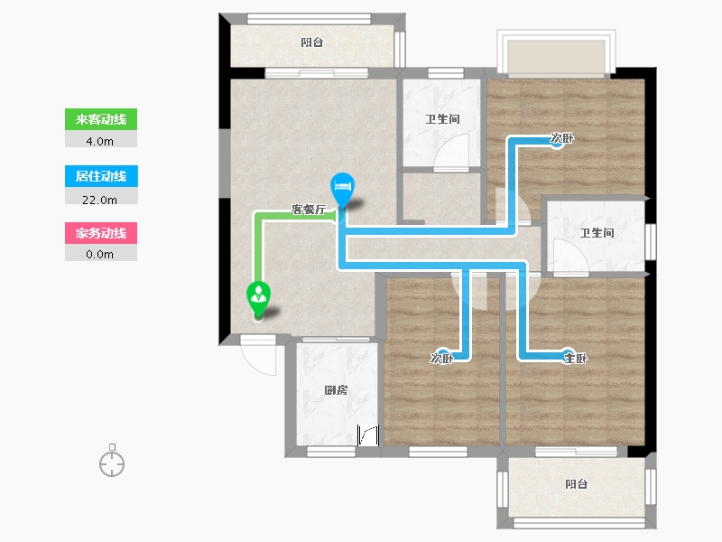 福建省-福州市-杨桥新苑-76.62-户型库-动静线