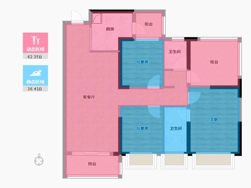 广西壮族自治区-钦州市-碧桂园-87.08-户型库-动静分区