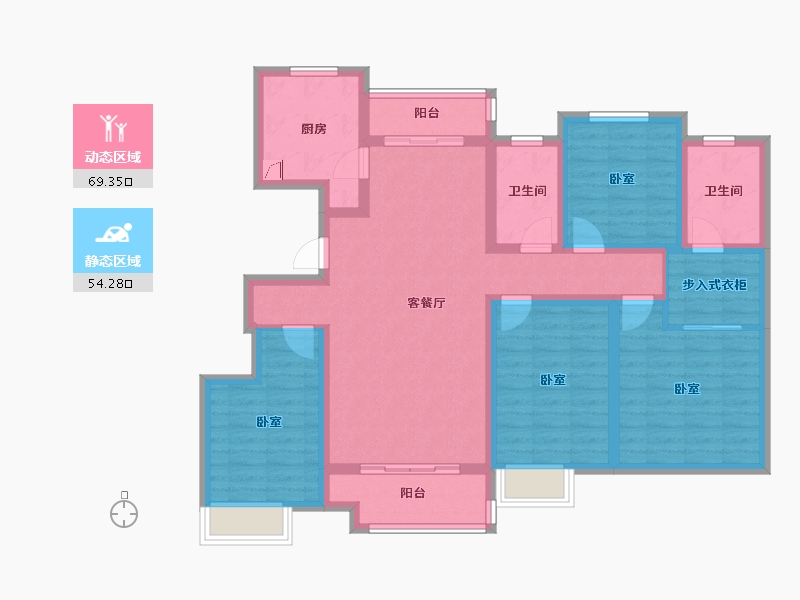 山东省-济南市-西城・济水上苑-108.69-户型库-动静分区