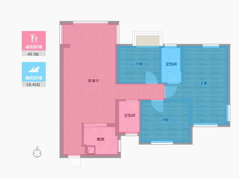 福建省-福州市-别院105-73.31-户型库-动静分区