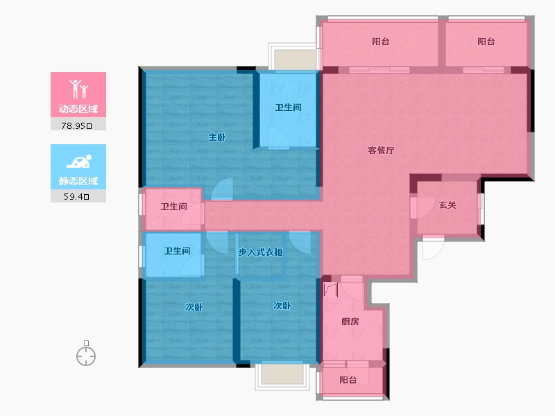 湖北省-恩施土家族苗族自治州-滨江壹号-123.41-户型库-动静分区