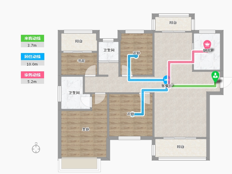 湖南省-长沙市-长房云公馆-92.23-户型库-动静线