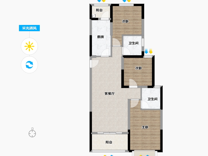 湖北省-鄂州市-恒大-98.05-户型库-采光通风