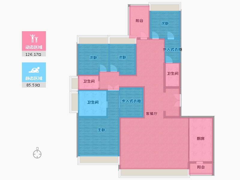 四川省-成都市-保利天悦-191.46-户型库-动静分区