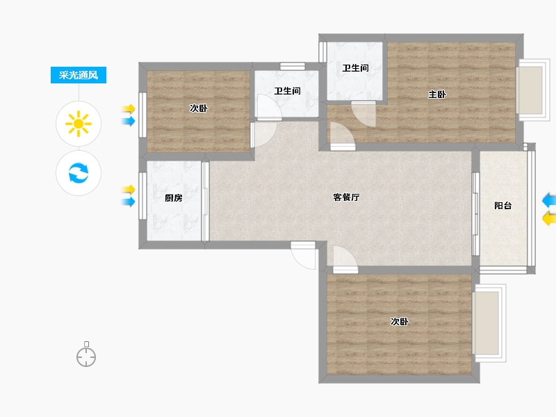 山西省-运城市-吉尔特悦府-86.03-户型库-采光通风