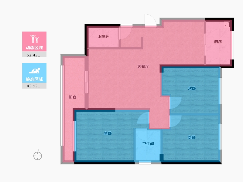 贵州省-六盘水市-星筑-85.76-户型库-动静分区