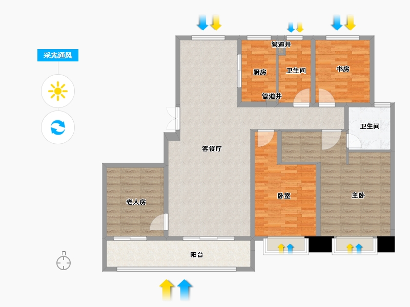 江苏省-常州市-常州金茂府(建设中)-111.46-户型库-采光通风