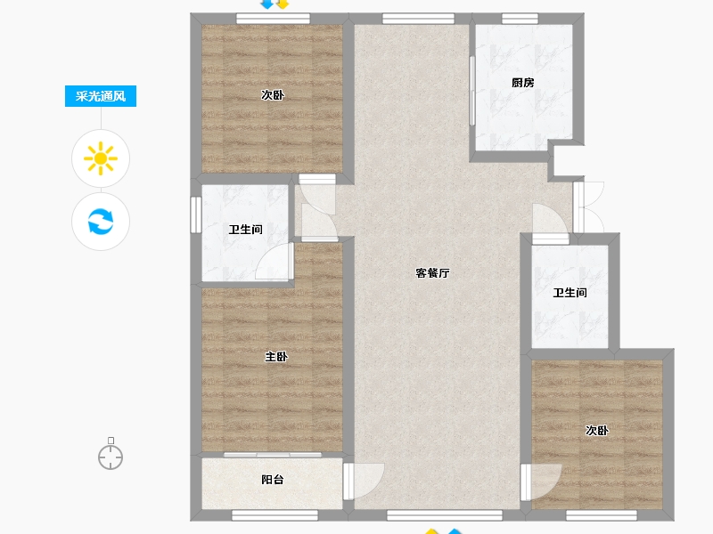 北京-北京市-未来金茂府-87.03-户型库-采光通风