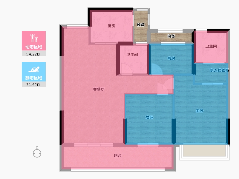 浙江省-温州市-瑞鑫瑞锦园-80.00-户型库-动静分区