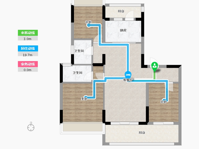 安徽省-池州市-碧桂园芙蓉湖畔-90.69-户型库-动静线