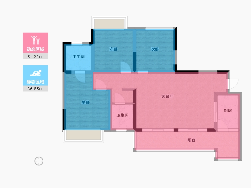 四川省-成都市-缤纷翡翠湾-80.65-户型库-动静分区