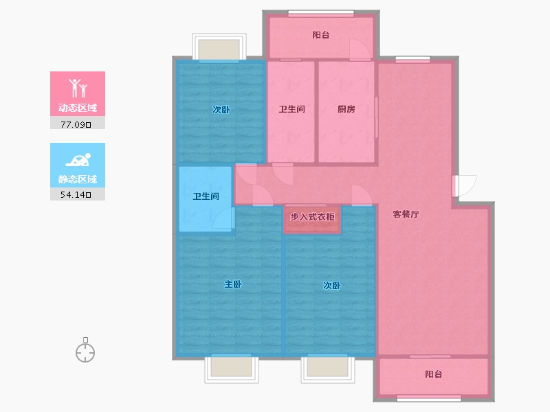 安徽省-合肥市-奥林花园-120.55-户型库-动静分区