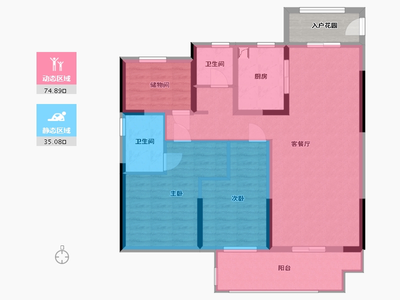 安徽省-亳州市-万达·珑悦湾-103.00-户型库-动静分区