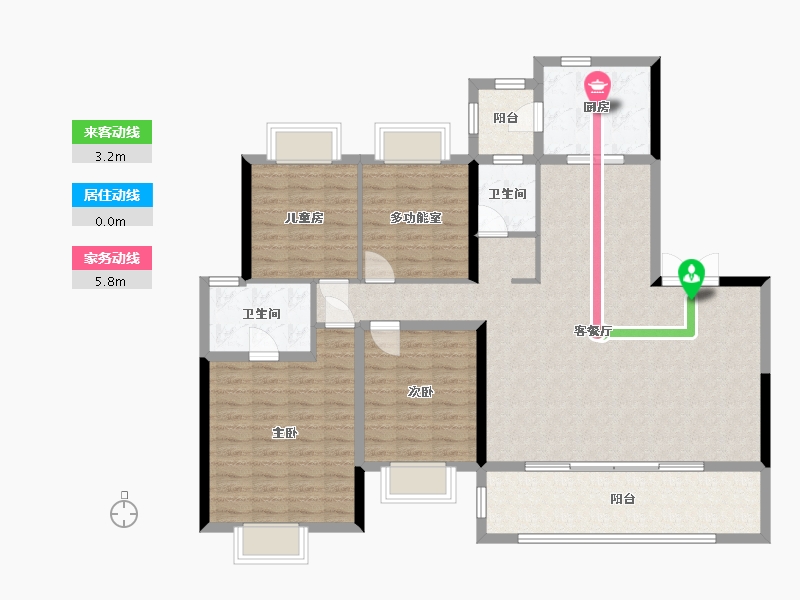 贵州省-贵阳市-金茂·观山湖-126.06-户型库-动静线