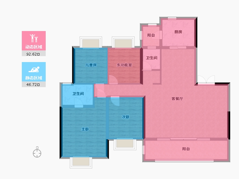 贵州省-贵阳市-金茂·观山湖-126.06-户型库-动静分区