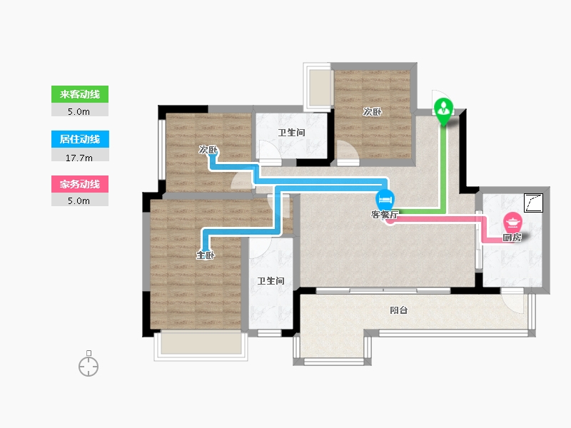 四川省-成都市-蓝光乐彩城-93.69-户型库-动静线