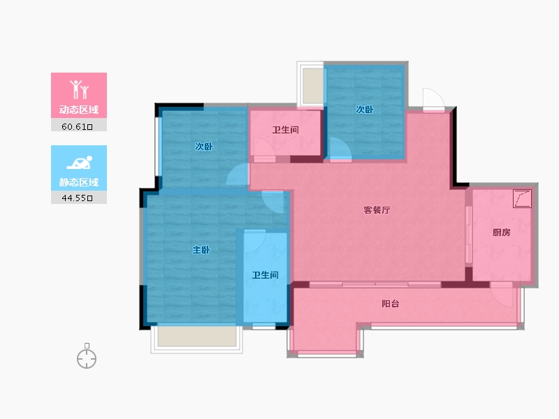 四川省-成都市-蓝光乐彩城-93.69-户型库-动静分区