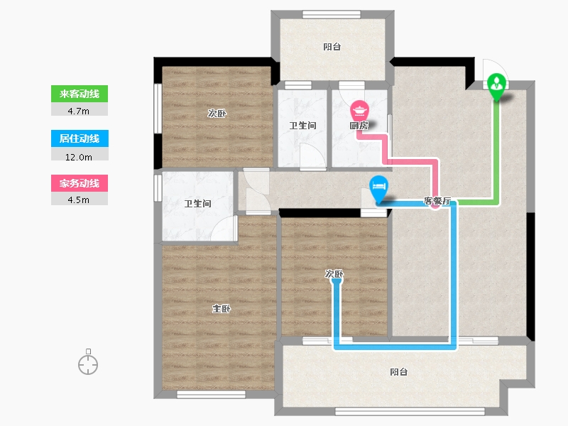 广西壮族自治区-钦州市-北部湾名座-105.70-户型库-动静线