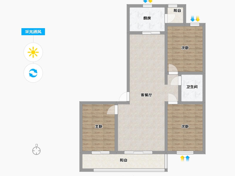 甘肃省-白银市-祥和福地-92.82-户型库-采光通风