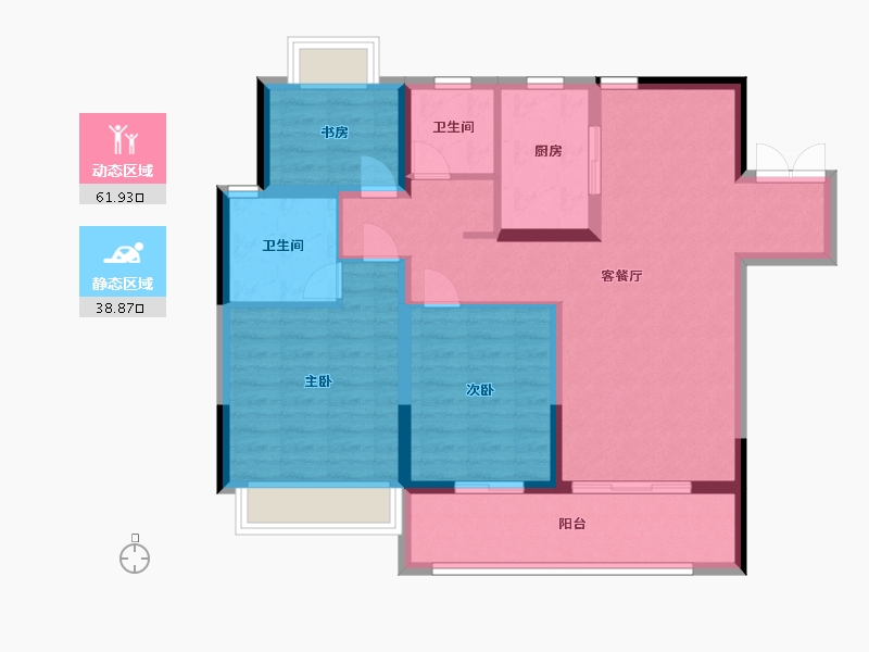 江苏省-无锡市-桃李春风-90.00-户型库-动静分区