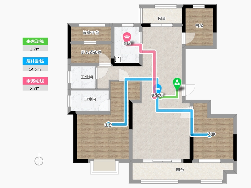 江苏省-南通市-世茂九龙庭-100.00-户型库-动静线