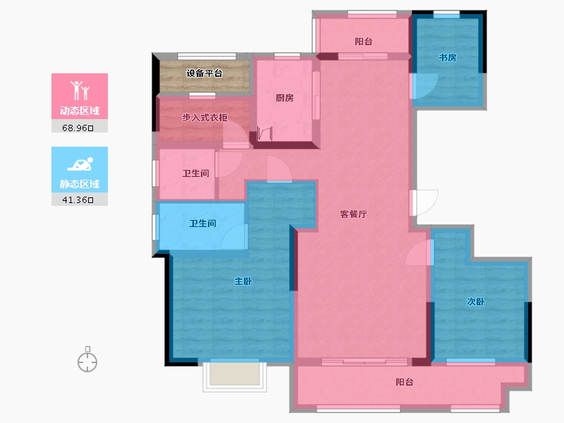 江苏省-南通市-世茂九龙庭-100.00-户型库-动静分区