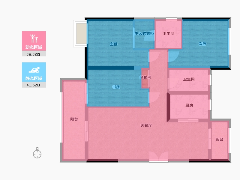 河南省-郑州市-郑州华侨城-98.93-户型库-动静分区