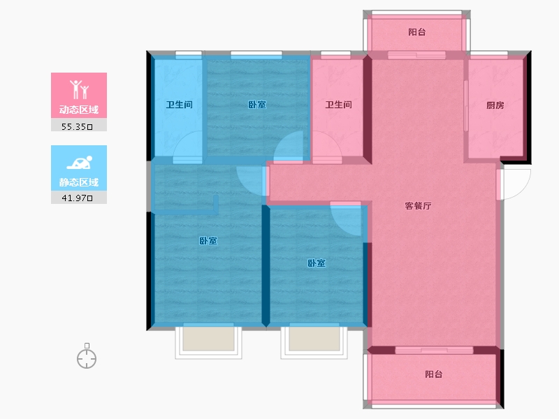 河南省-平顶山市-林溪天悦-86.60-户型库-动静分区