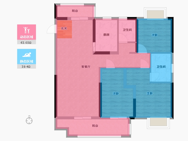 湖北省-襄阳市-金科观天下-90.90-户型库-动静分区