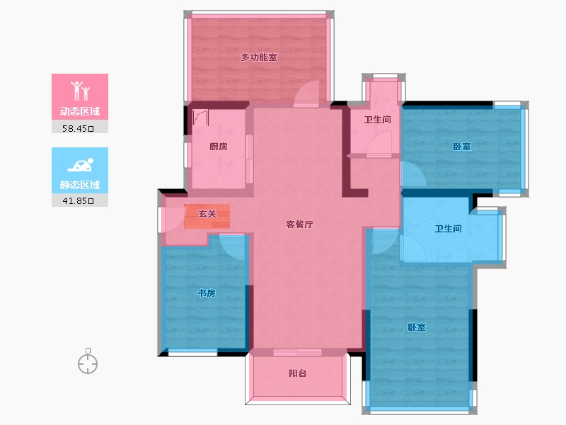 广西壮族自治区-南宁市-华发国宾壹号-88.32-户型库-动静分区