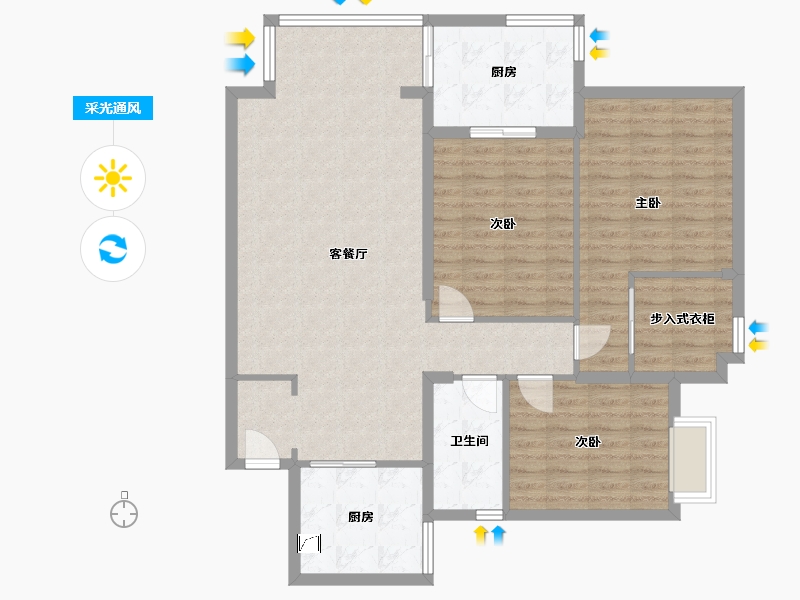 福建省-厦门市-天御花园-110.00-户型库-采光通风