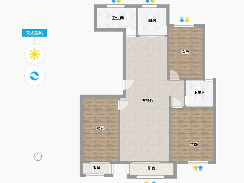 天津-天津市-华庭-102.96-户型库-采光通风