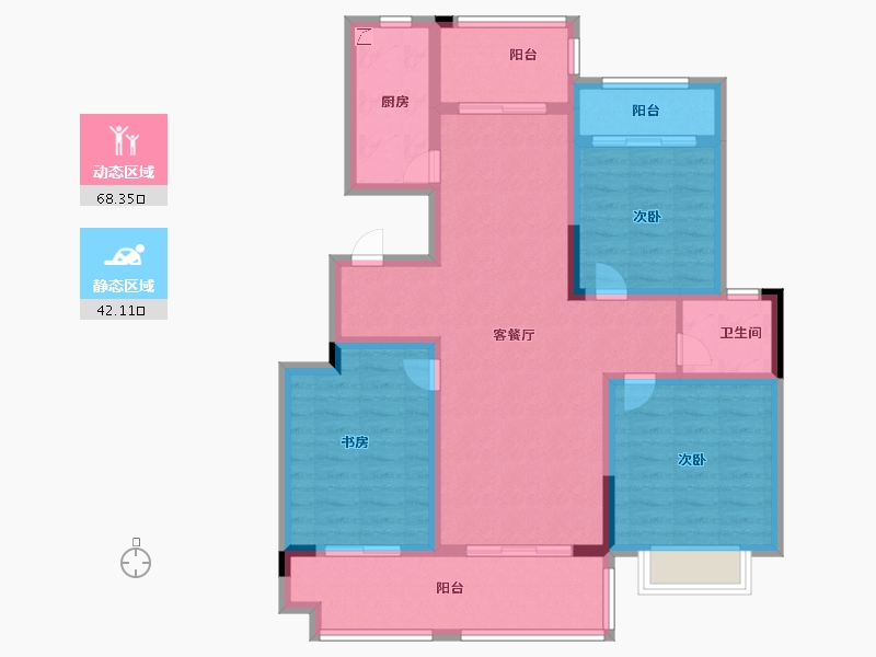 安徽省-阜阳市-一里香溪-97.99-户型库-动静分区