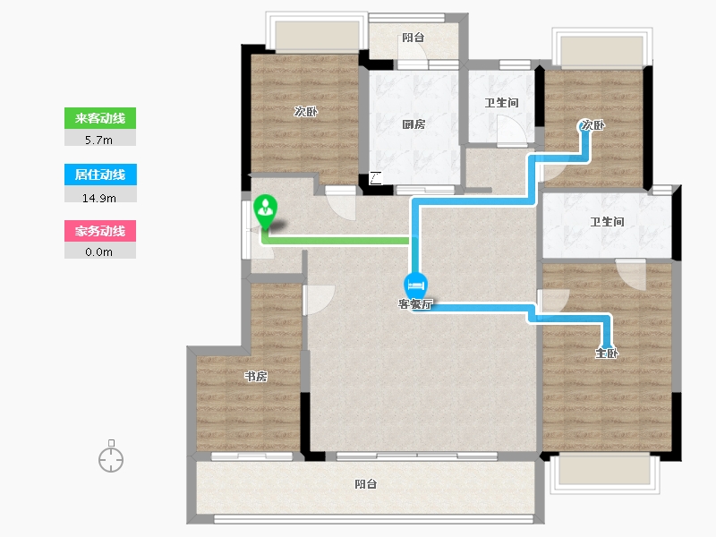 重庆-重庆市-万科璞园-118.03-户型库-动静线