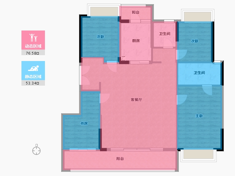 重庆-重庆市-万科璞园-118.03-户型库-动静分区